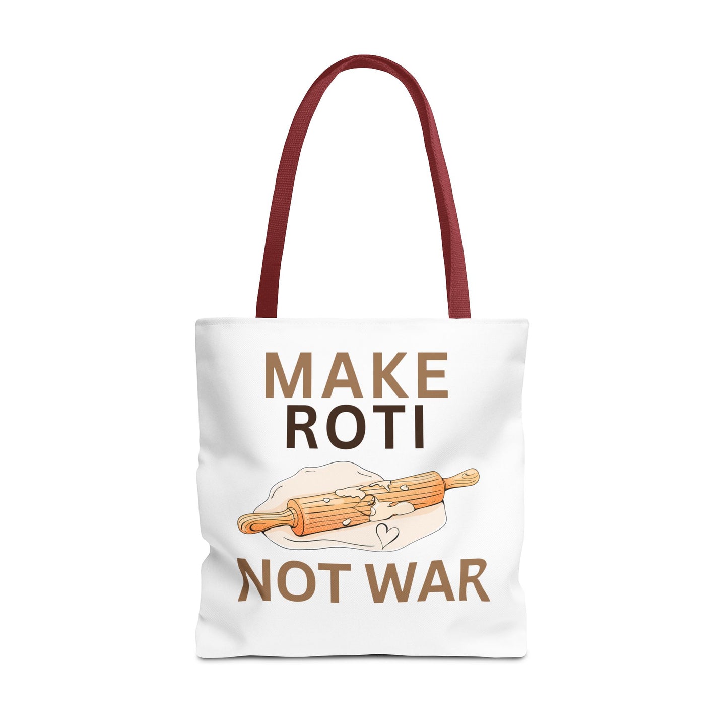 Make Roti Not War Tote Bag - Fun Cooking Grocery Bag, Unique Gift for Food Lovers - Little Story Co.