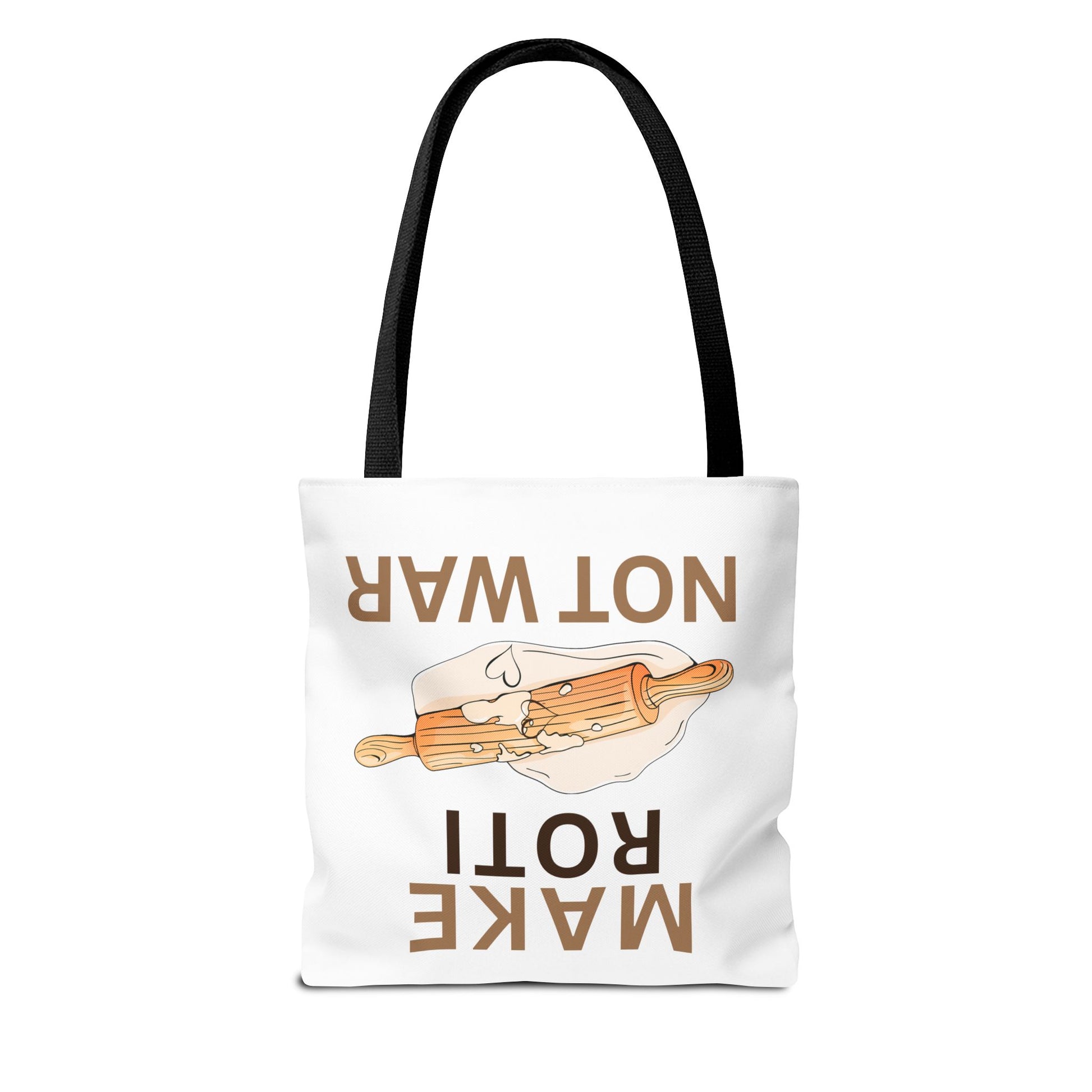 Make Roti Not War Tote Bag - Fun Cooking Grocery Bag, Unique Gift for Food Lovers - Little Story Co.