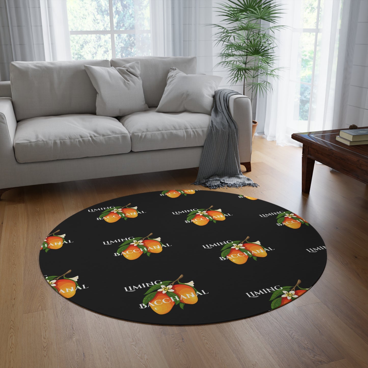 Liming & Bacchanal Round Area Rug - Elegant Fruit Design for Home Decor - Little Story Co.