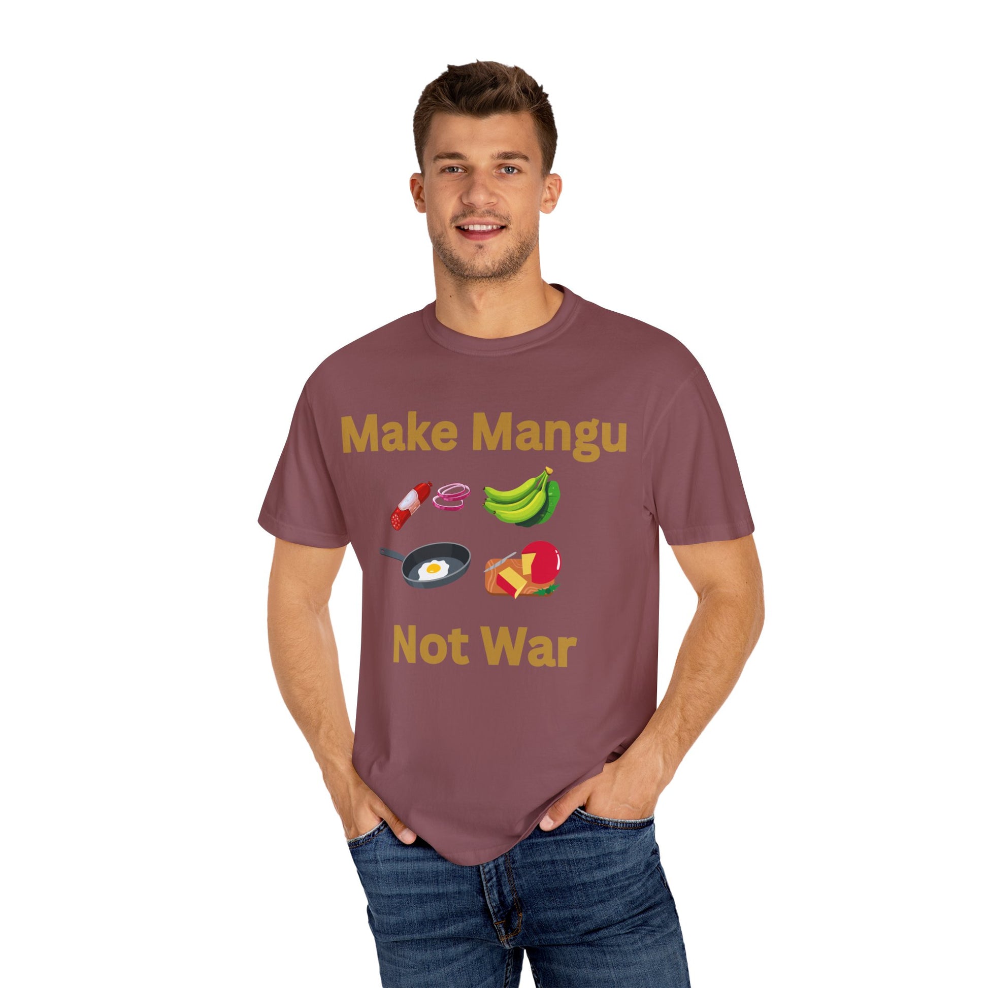 Make Mangu Not War, Fun Motivational Tee for Food Lovers - Little Story Co.