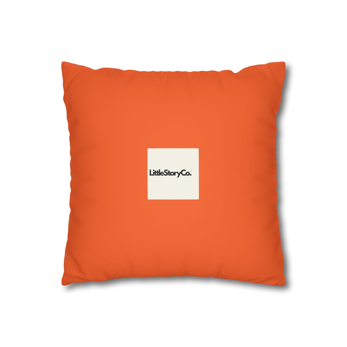 Make Mango Not War Faux Suede Pillowcase - Bright Orange Decorative Cushion for Fun Home Décor - Little Story Co.