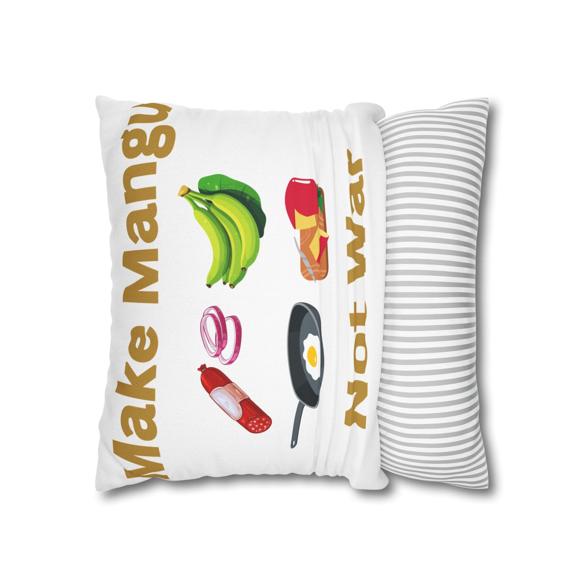 Make Mango Not War - Fun Spun Polyester Square Pillowcase for a Cheerful Home Decor - Little Story Co.