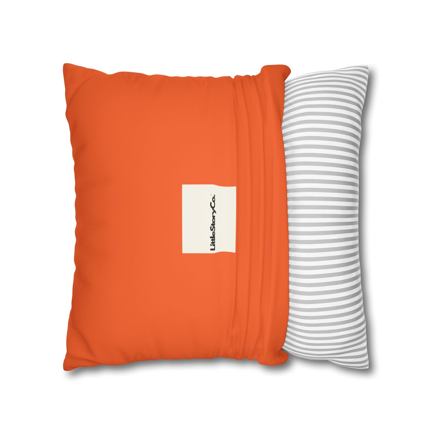 Make Mango Not War Faux Suede Pillowcase - Bright Orange Decorative Cushion for Fun Home Décor - Little Story Co.