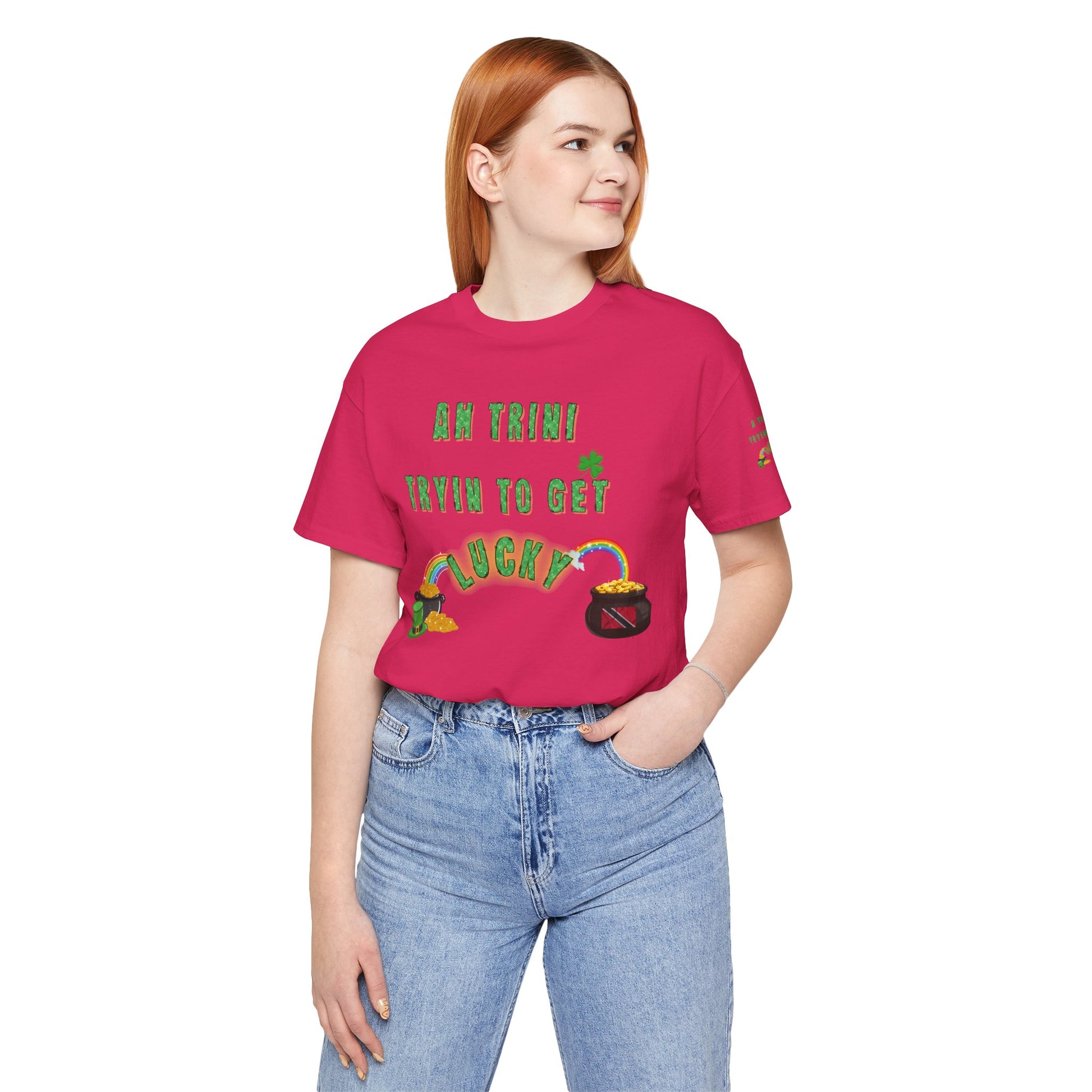 St. Patrick's Day Trinidad culture Unisex Tee - "A Trini Is Trying To Get Lucky" - Little Story Co.