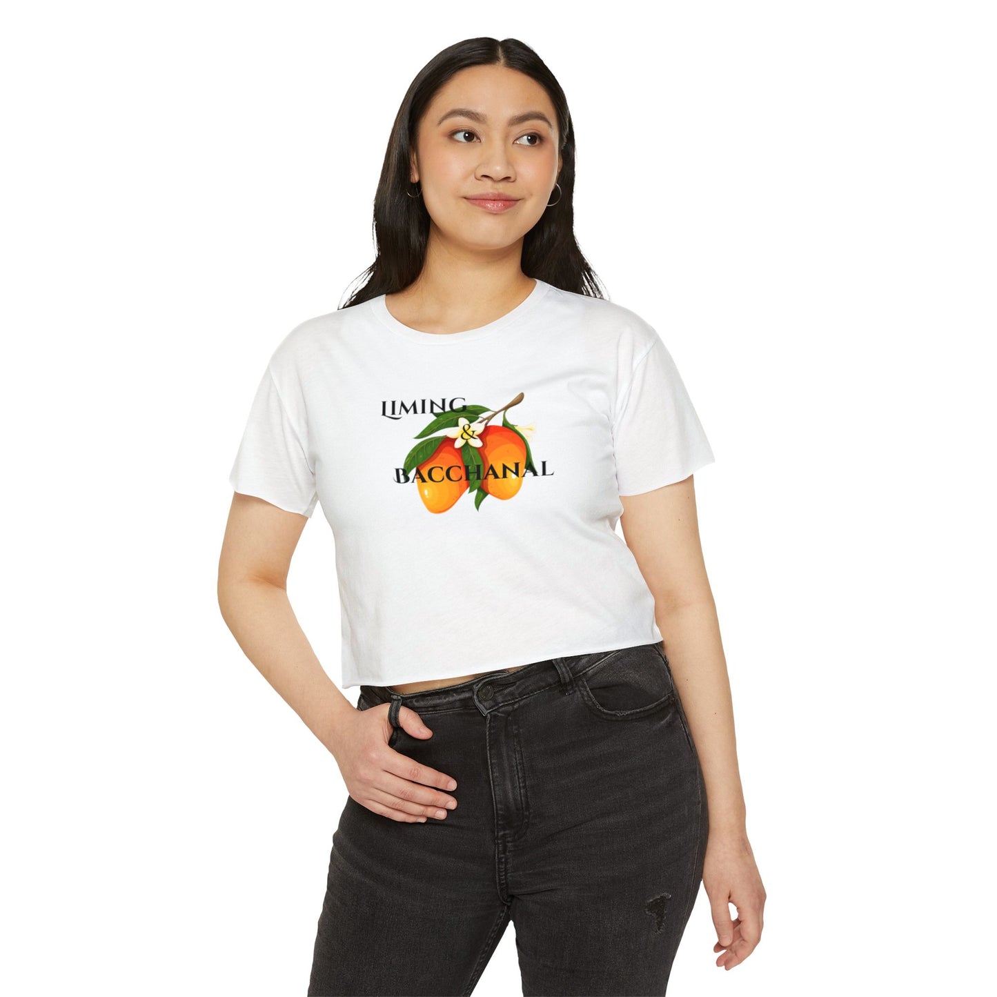 Women's Festival Crop Top - Liming and Bacchanal Logo - Little Story Co.