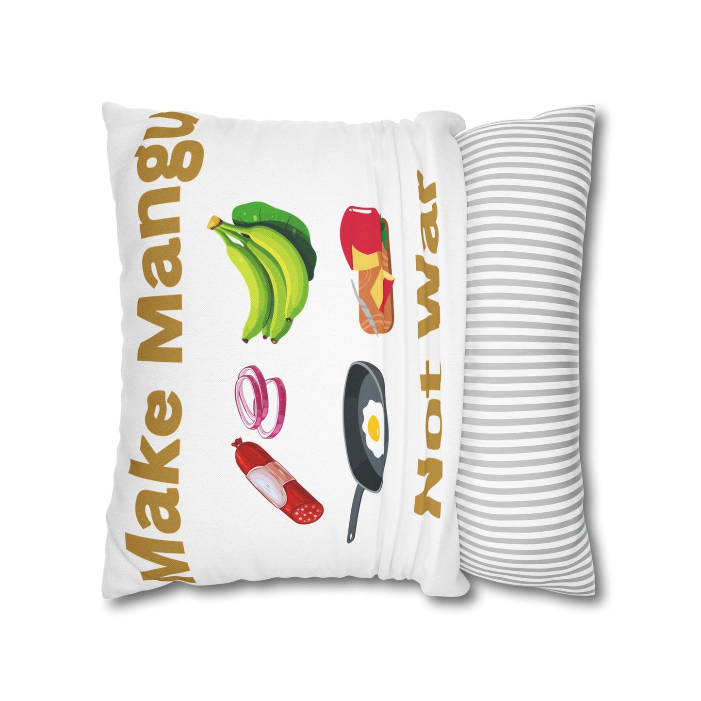 Make Mango Not War - Fun Spun Polyester Square Pillowcase for a Cheerful Home Decor - Little Story Co.
