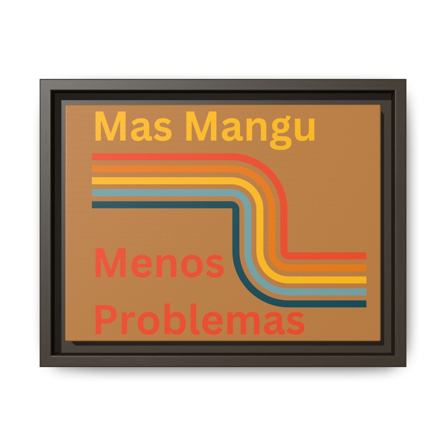 Colorful Framed Canvas Art - 'Mas Mangu Menos Problemas' - Little Story Co.