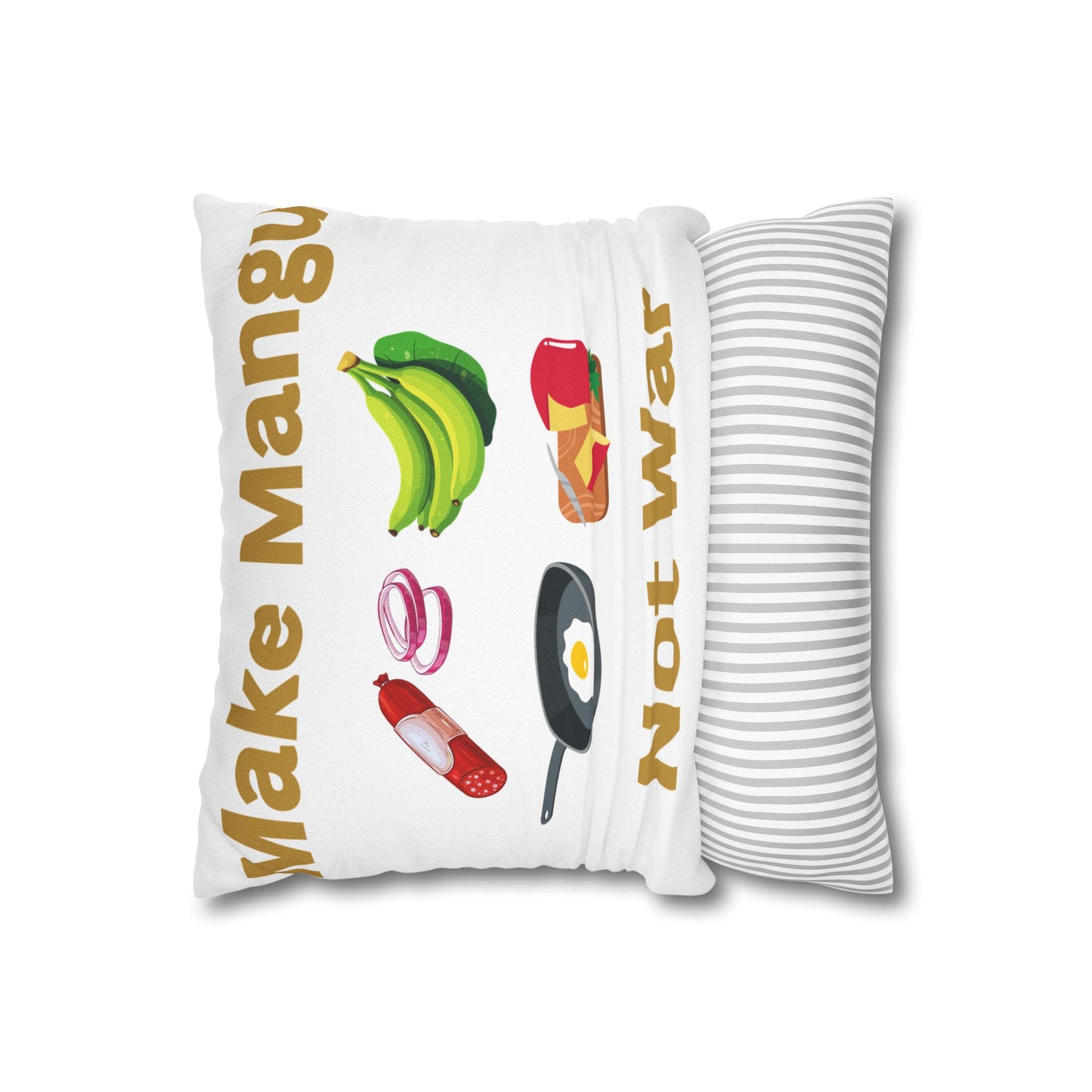 Make Mango Not War - Fun Spun Polyester Square Pillowcase for a Cheerful Home Decor - Little Story Co.